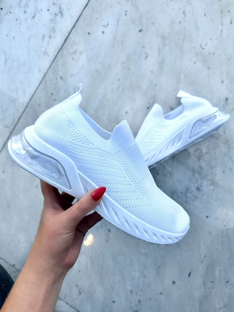 Dona - Hvide lette sokkesneakers